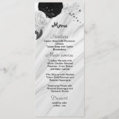 Menu fleurs noires et blanches belle mariage (Devant)