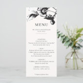 Menu Fleurs noires et blanches modernes chic Mariage Me (Debout devant)
