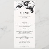 Menu Fleurs noires et blanches modernes chic Mariage Me (Devant)