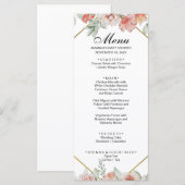 Menu Fleurs Orange Magnifiques (Devant / Derrière)