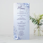 Menu Fleurs Ornementales Bleues avec Perles (Debout devant)