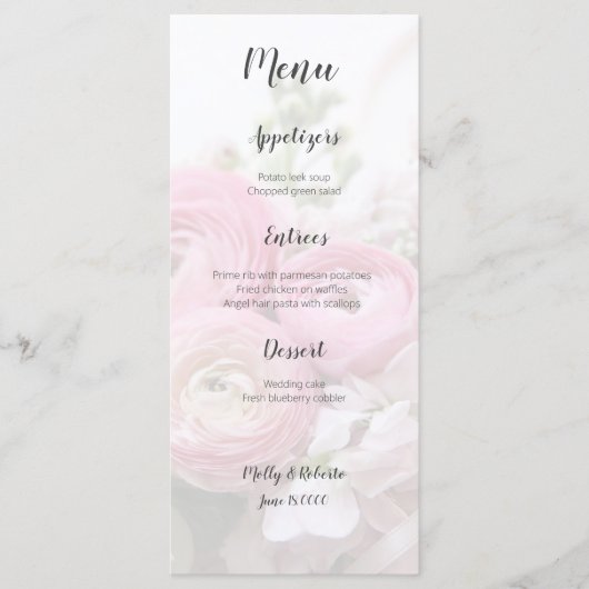 Menu Fleurs Ranunculus avec stock et anémone (Devant)