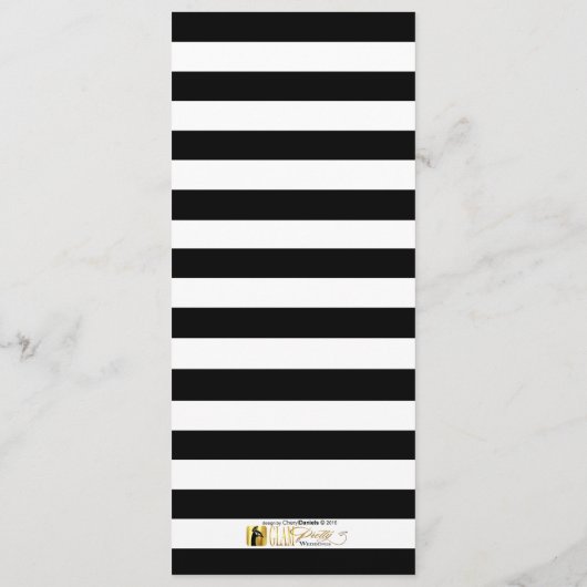 Menu Fleurs rayées noir et blanc (Dos)