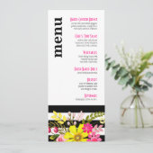 Menu Fleurs rayées noir et blanc (Debout devant)