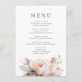 Menu Fleurs roses Boho d'été Mariage botanique (Devant)