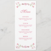 Menu Fleurs roses classiques (Devant)
