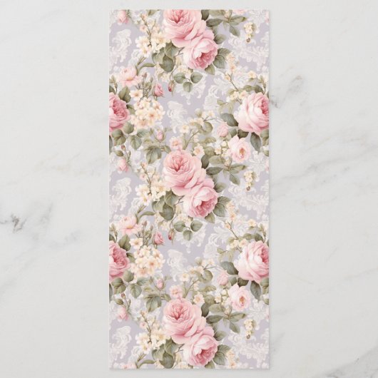 Menu Fleurs roses douces (Dos)