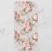 Menu Fleurs roses douces (Devant / Derrière)