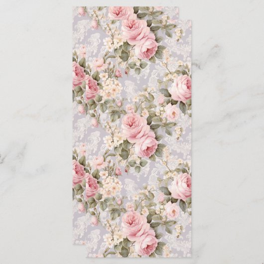 Menu Fleurs roses douces (Devant / Derrière)