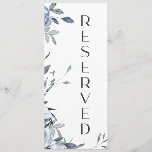 Menu Fleurs Roses Dusty Bleues Réservées Siège (Dos)