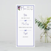 Menu Fleurs roses et violettes (Debout devant)
