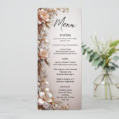 Menu Fleurs Roses Pâles et Blanches (Debout devant)