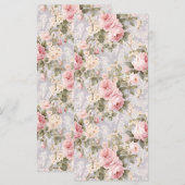 Menu Fleurs roses tendres (Devant / Derrière)