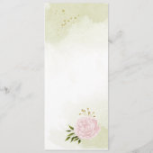 Menu fleurs roses verdure mariage (Dos)