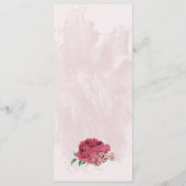 Menu fleurs roses vert feuille mariage botanique (Dos)