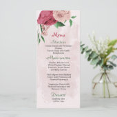 Menu fleurs roses vert feuille mariage botanique (Debout devant)