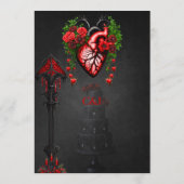 Menu Fleurs rouges du coeur gothique. (Dos)