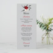 Menu fleurs rouges et blanches feuilles argentées maria (Debout devant)