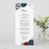 Menu fleurs rouges et marines belle mariage (Debout devant)