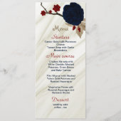 Menu fleurs rouges et marines belle mariage (Devant)
