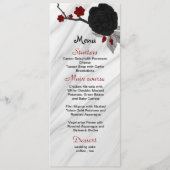 Menu fleurs rouges et noires belle mariage (Devant)