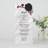 Menu fleurs rouges et noires belle mariage (Debout devant)