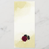 Menu fleurs rouges noires or feuille mariage (Dos)