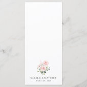 Menu Fleurs Rougissantes, Fleurs Roses, Feuillage, Mari (Dos)
