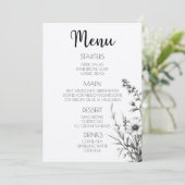 Menu Fleurs sauvages audacieux (Debout devant)
