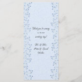 Menu Fleurs Sauvages Bleu Clair Romantique Mariage (Dos)
