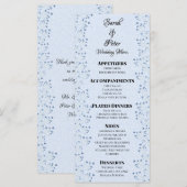 Menu Fleurs Sauvages Bleu Clair Romantique Mariage (Devant / Derrière)