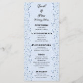 Menu Fleurs Sauvages Bleu Clair Romantique Mariage (Devant)