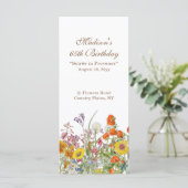 Menu Fleurs Sauvages Colorées 65e Anniversaire (Debout devant)