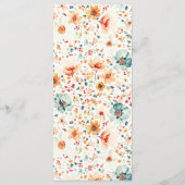 Menu Fleurs sauvages d'aquarelle Boho Mariage de automn (Dos)