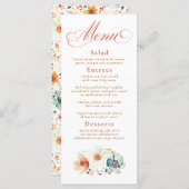 Menu Fleurs sauvages d'aquarelle Boho Mariage de automn (Devant / Derrière)