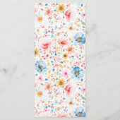 Menu Fleurs sauvages d'aquarelle Elegant Boho Mariage M (Dos)