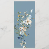 Menu Fleurs sauvages et marguerites bleu rustique (Dos)