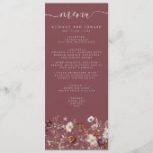 Menu Fleurs séchées à la chute Whimsical Mauve Mariage (Devant)