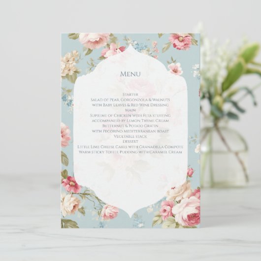 Menu Fleurs Shabby Chic (Debout devant)