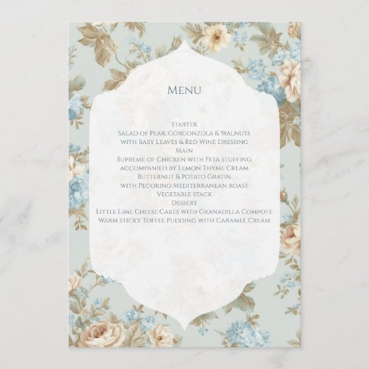 Menu Fleurs Shabby Chic (Devant)