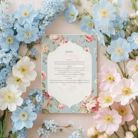 Menu Fleurs shabby chic