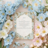 Menu Fleurs Shabby Chic