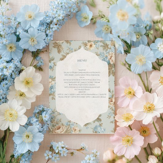 Menu Fleurs Shabby Chic