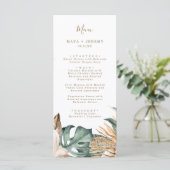 Menu Fleurs Tropicales Botaniques Or Mariage Mauve (Debout devant)