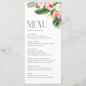 Menu Fleurs tropicales et verdure Mariage d'été (Devant)