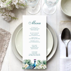 Menu Fleurs tropicales sarcelles Mariage paon