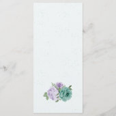 Menu fleurs violettes bleues verdure botanique (Dos)