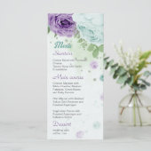 Menu fleurs violettes bleues verdure botanique (Debout devant)