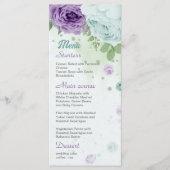 Menu fleurs violettes bleues verdure botanique (Devant)