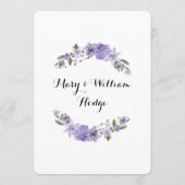 Menu Fleurs violettes de lavande 50e anniversaire maria (Dos)